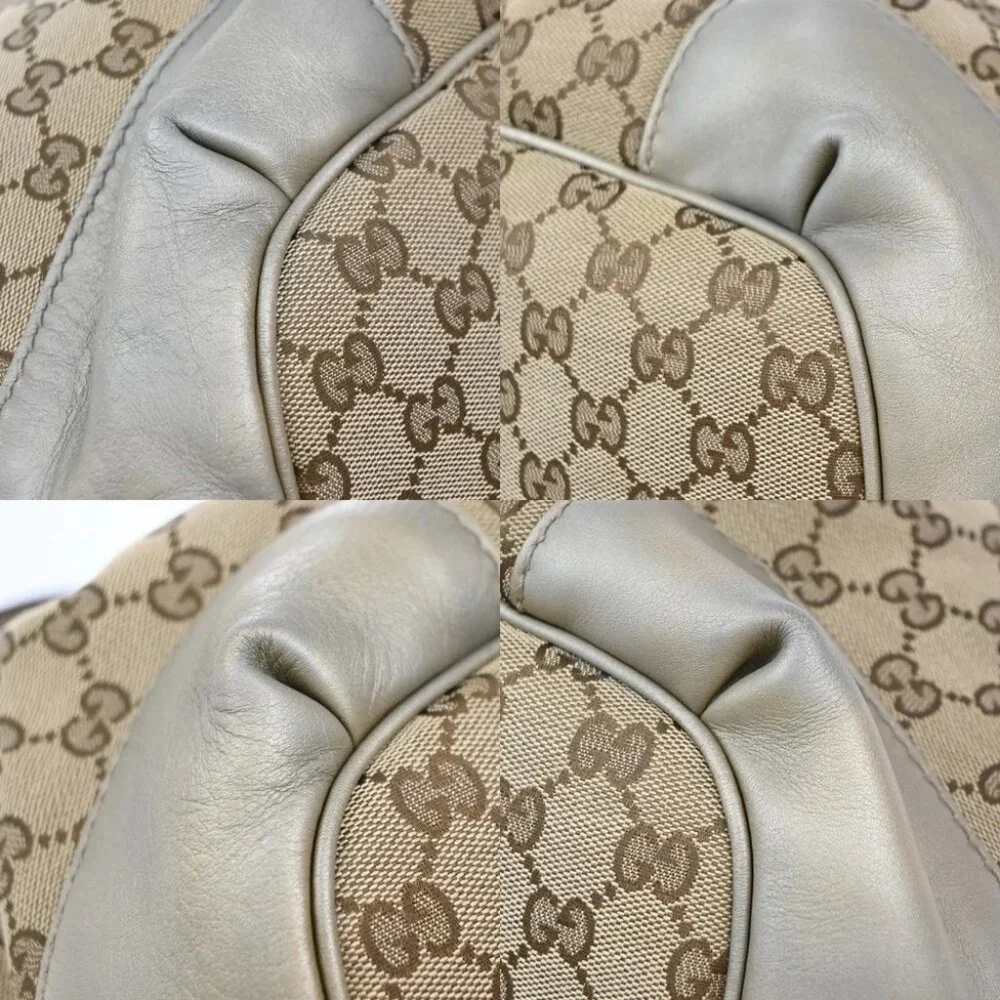 GUCCI GG Pattern Sukey 2Way Shoulder Hand Bag Canvas Leather Brown Gold - Picture 5 of 14